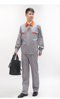 银灰全棉纱卡 春秋季劳保工作服的优选材质与定制指南